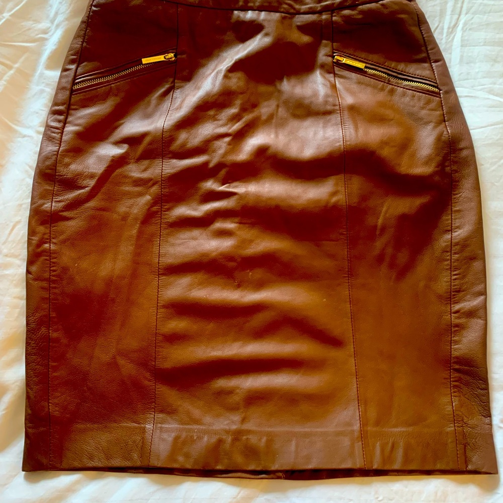 Michael Kors Genuine Leather Skirt